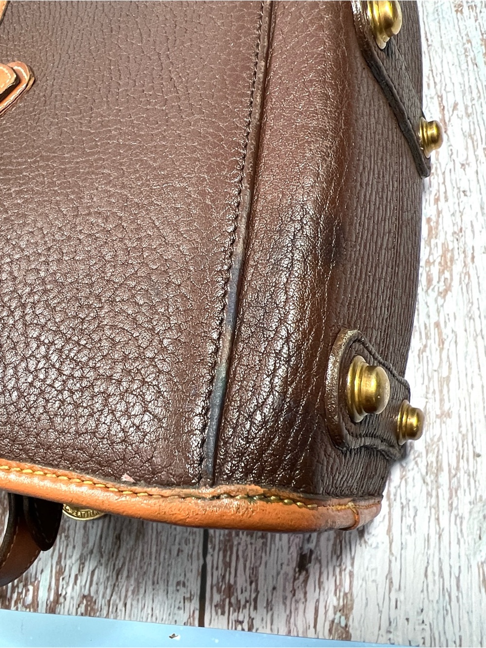 🦆 DOONEY & BOURKE ESSEX AWL PEBBLED BROWN AND BRITISH TAN CROSSBODY VINTAGE - Picture 15 of 16